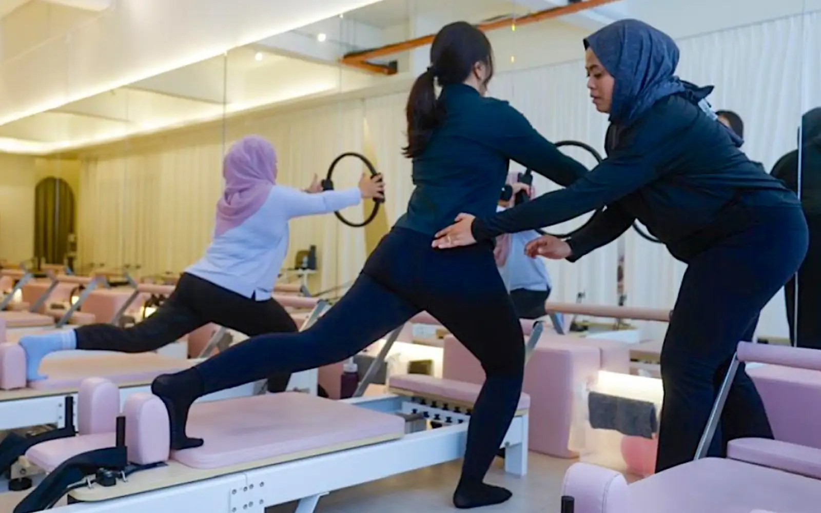 Rotational movement practice in open hall